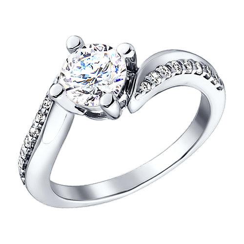Кольцо декоративное Sokolov и Diamant,  серебро 925 проба, вставка фианит (Sokolov и Diamant, Россия)